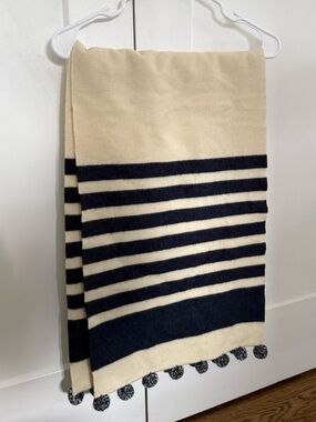 J. Crew Large Scarf / Shawl with Pom Poms